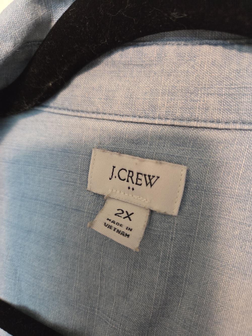 J. Crew Sleeveless Chambray Button-Front Shirt - Light Blue Size 2X - Picture 3 of 10